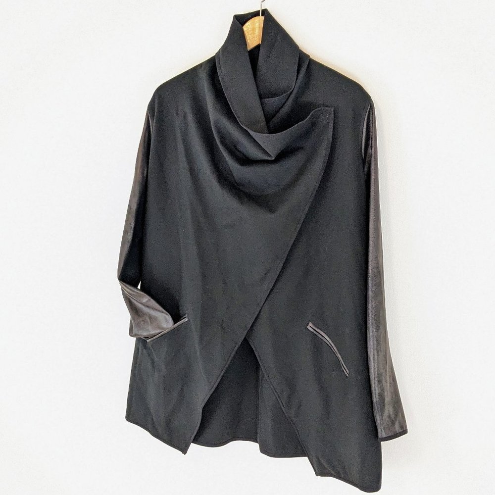 SPANX Drape Front Jacket black cape cocoon